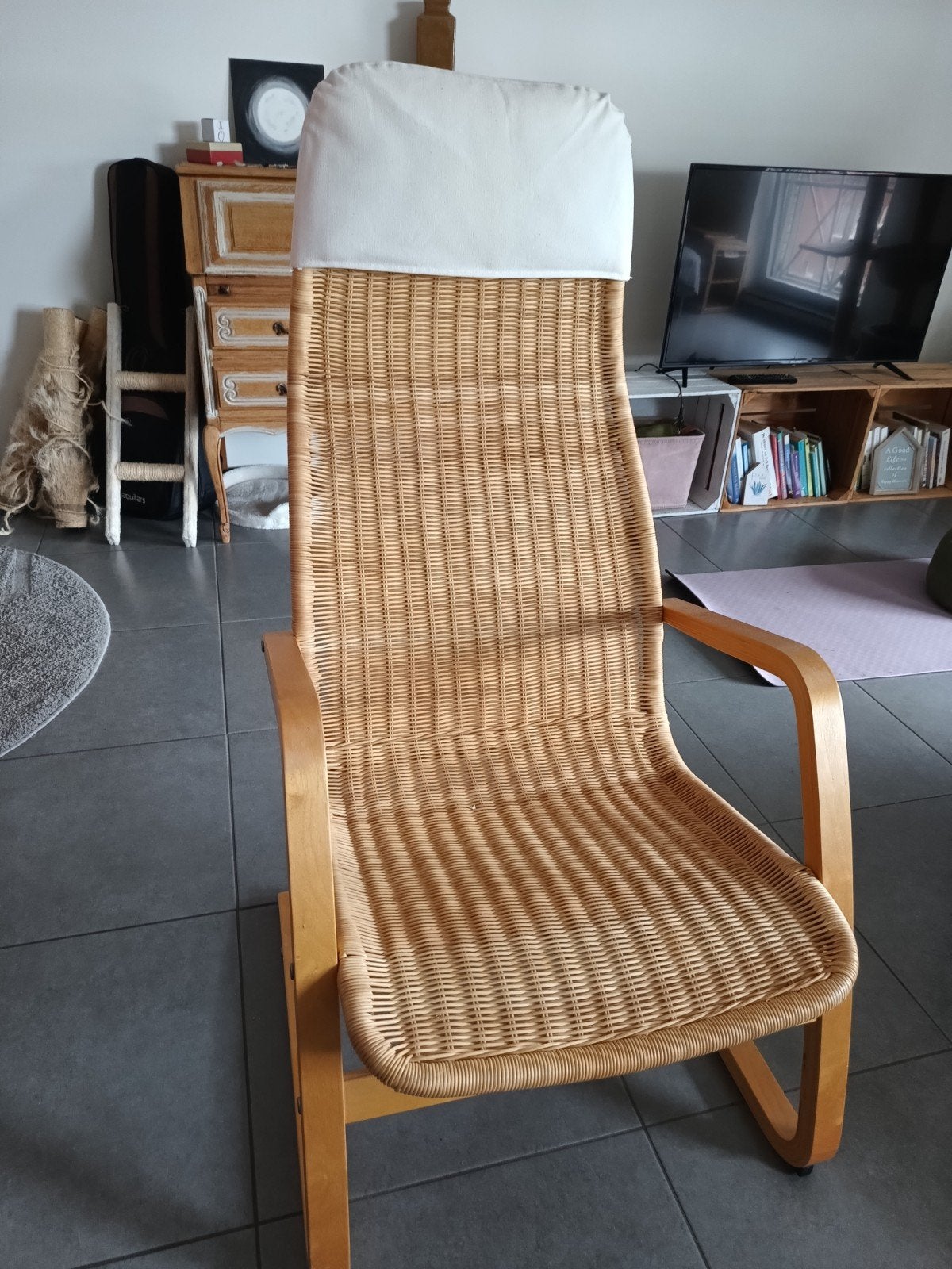 Rieten zetel, Huis en Inrichting, Stoelen, Ophalen, Gebruikt