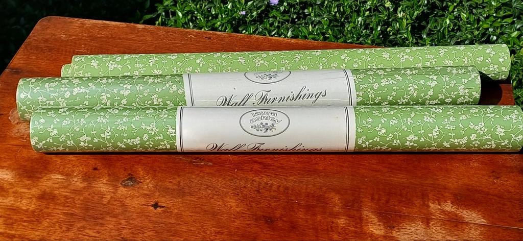 Vintage behangpapier Laura Ashley, Huis en Inrichting, Stoffering | Behang, Ophalen, Minder dan 10 m², Groen