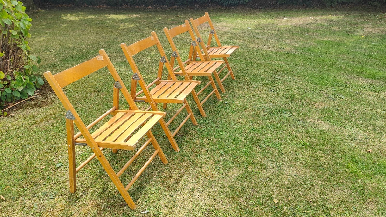 4 chaises pliantes en bois, pratiques et confortables, Enlèvement, Utilisé, Bois, Quatre