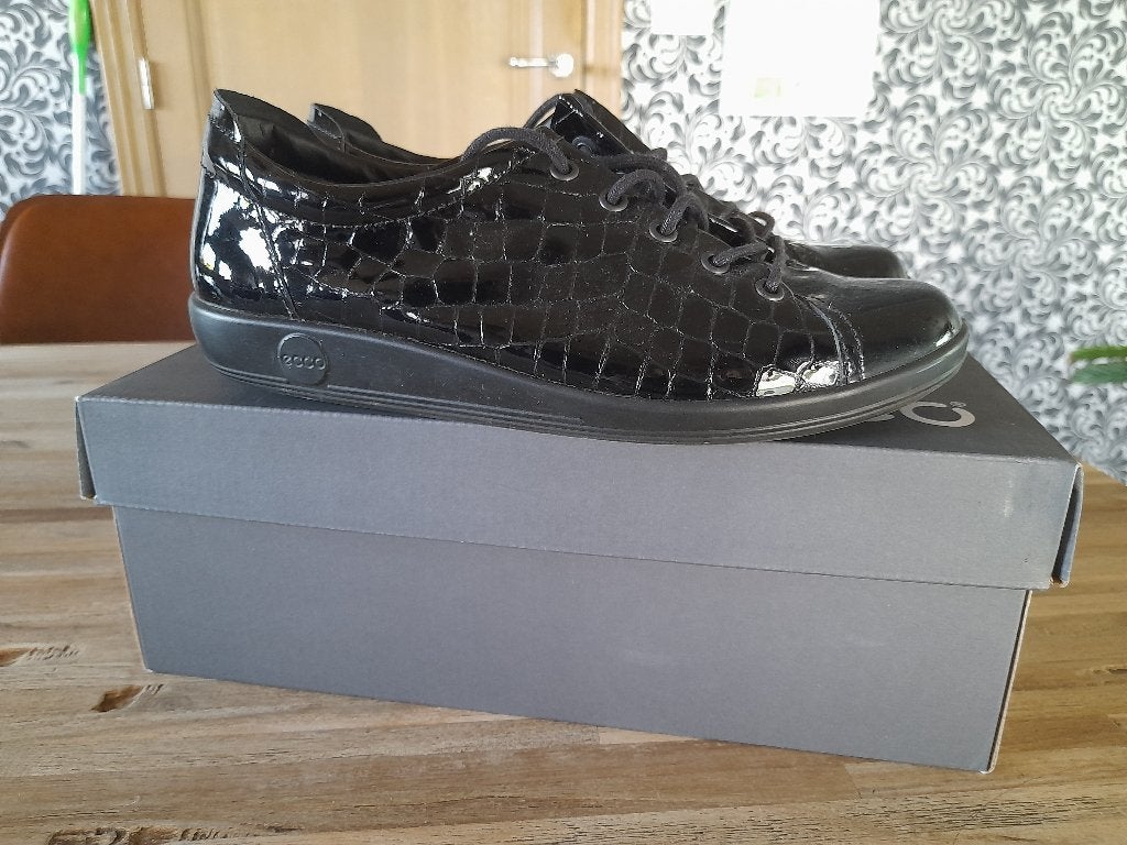 Ecco Soft 2 zwarte sneakers voor dames maat 38, Ecco, Zwart, Ophalen of Verzenden, Zo goed als nieuw