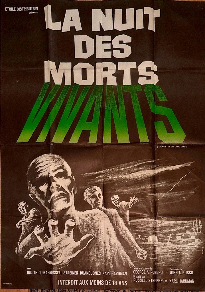 Originele poster "Night of the Living Dead”, Deurposter of groter, Ophalen of Verzenden, Film en Tv, Rechthoekig Staand