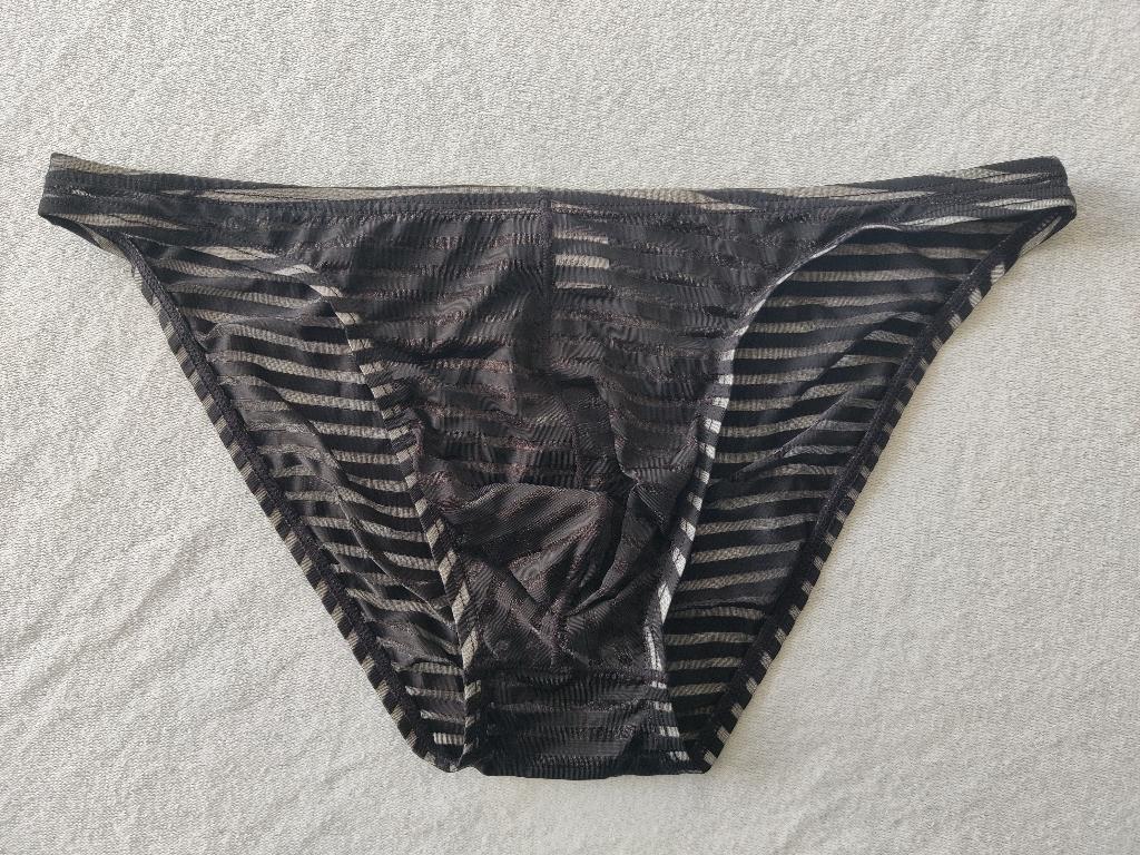 Nieuwe zwarte herenslip met doorzichtige lijnen, Ophalen of Verzenden, Zwart, Slip