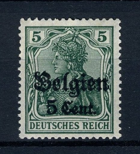 OC12 MH 1916 - Duitse zegels met opdruk Belgien, Postzegels en Munten, Verzenden, Postfris, Spoor van plakker