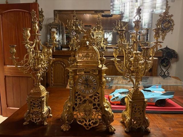 MEGA BRONZEN KLOKKENSTEL  KLOK PENDULE, Antiek en Kunst, Antiek | Klokken, Ophalen