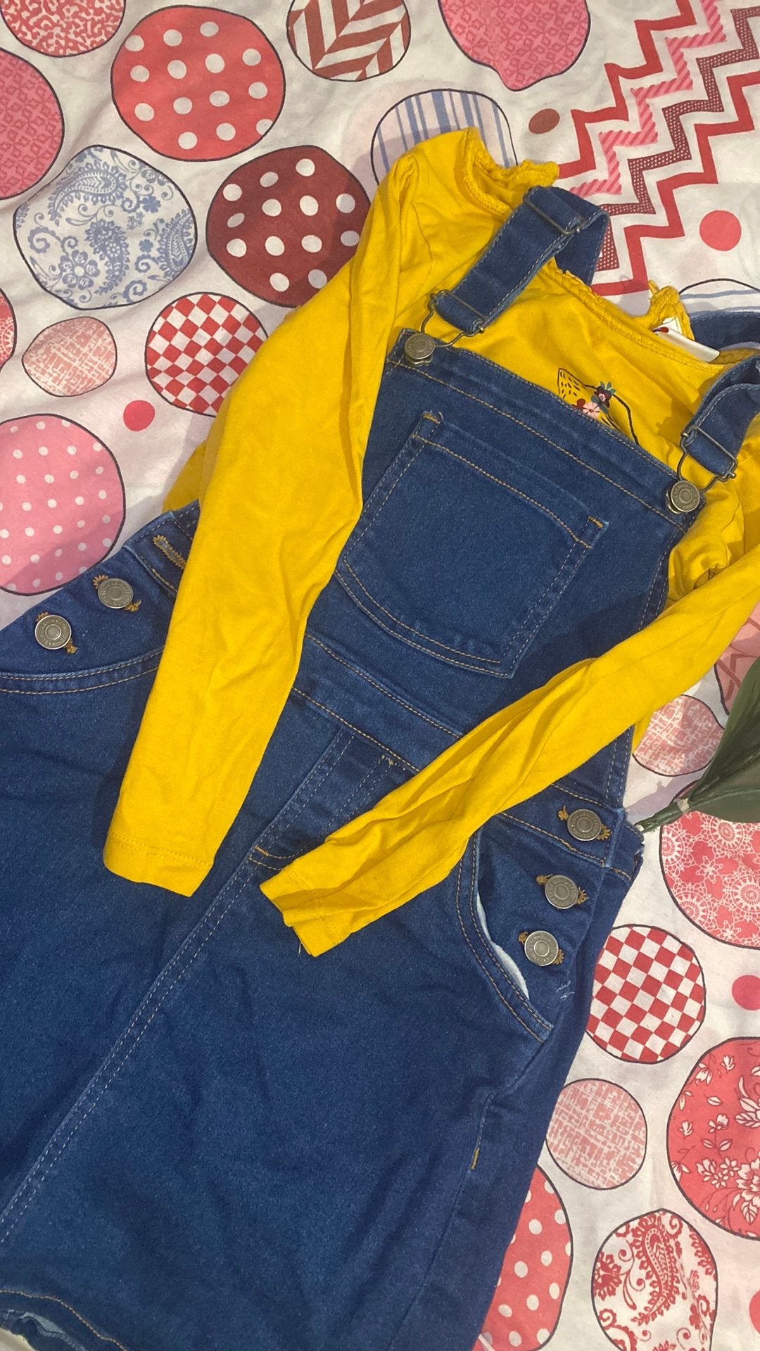 Robe salopette en jupe avec pull, Kinderen en Baby's, Babykleding | Overige, Ophalen, Zo goed als nieuw, Meisje