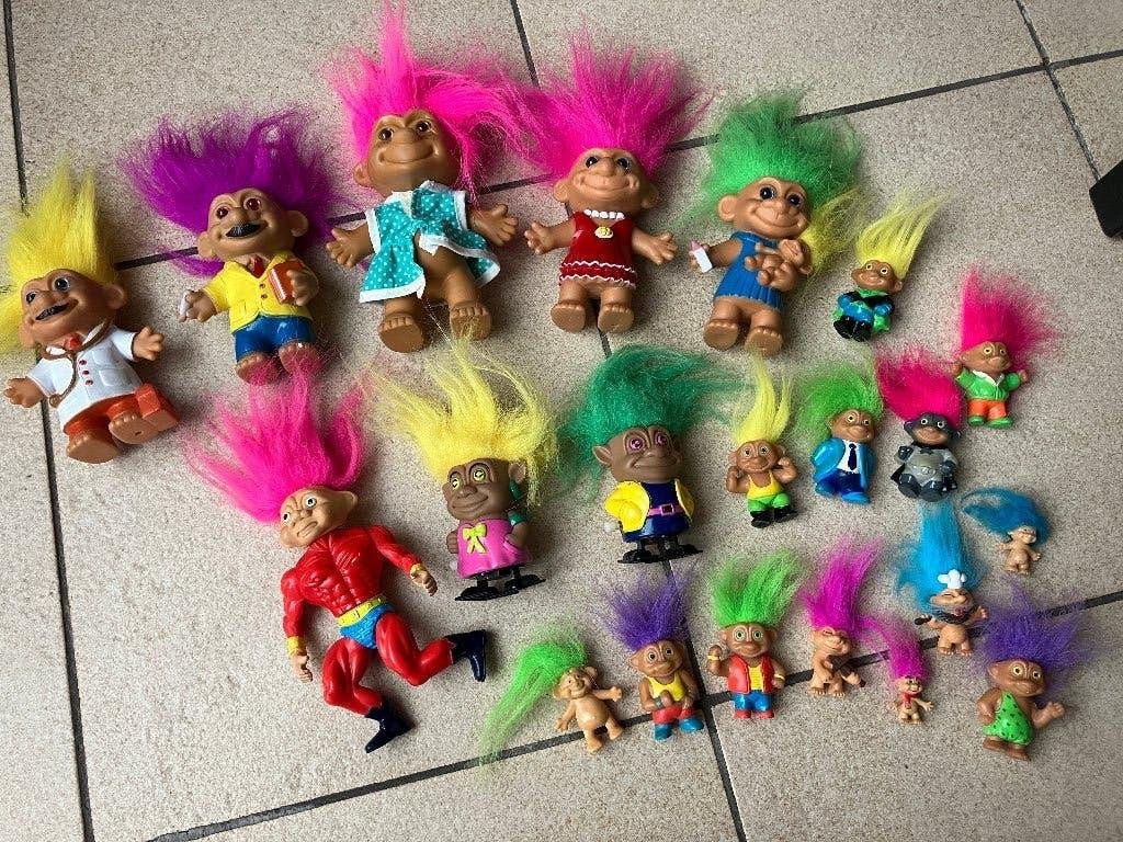 Verzameling 21 Vintage Trolls ( trolletjes poppetjes ), Enlèvement ou Envoi