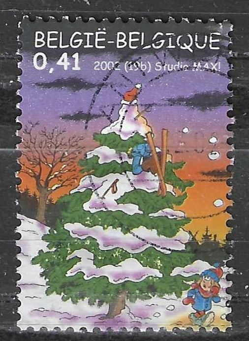Belgique 2002 - Yvert 3093 /OBP 3102 - Noël et Nuvel A (ST), Envoi, Affranchi, Oblitéré, Noël