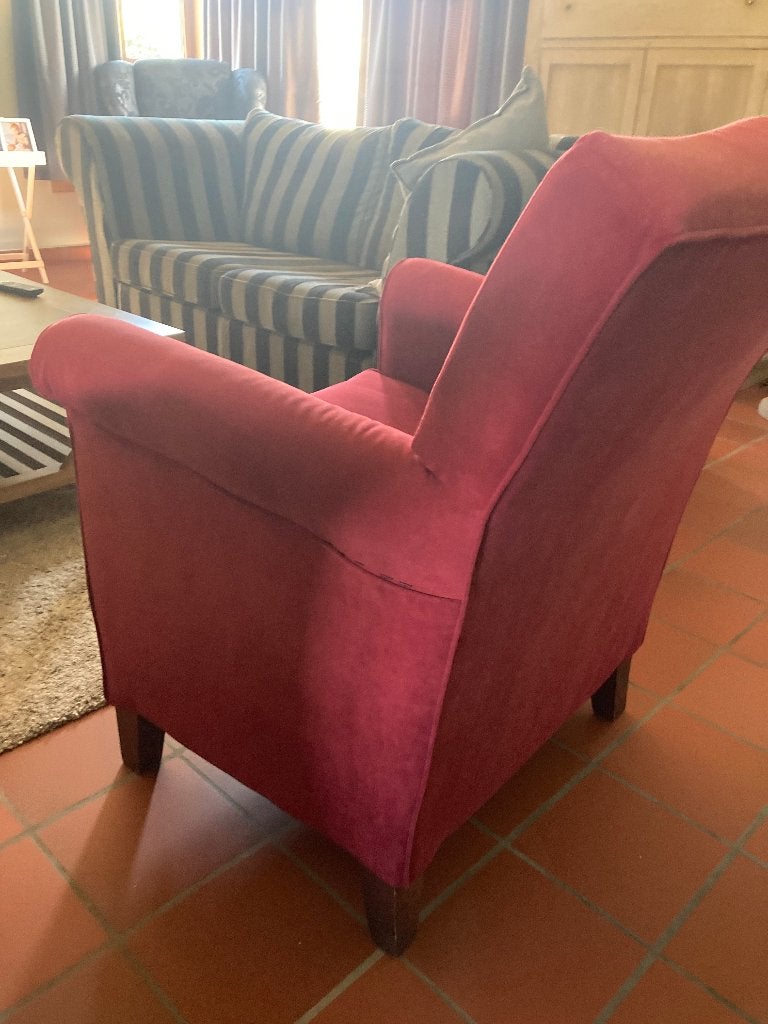 fauteuil rouge vin en tissu (velours), Moins de 75 cm, Enlèvement, Utilisé, 50 à 75 cm