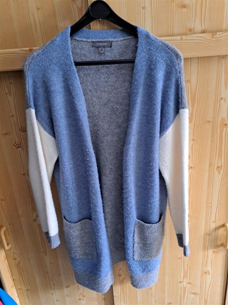 Lange vest blauw/wit/grijs maat M40/42, Kleding | Dames, Truien en Vesten, Maat 38/40 (M), Ophalen of Verzenden, Gedragen, Primark
