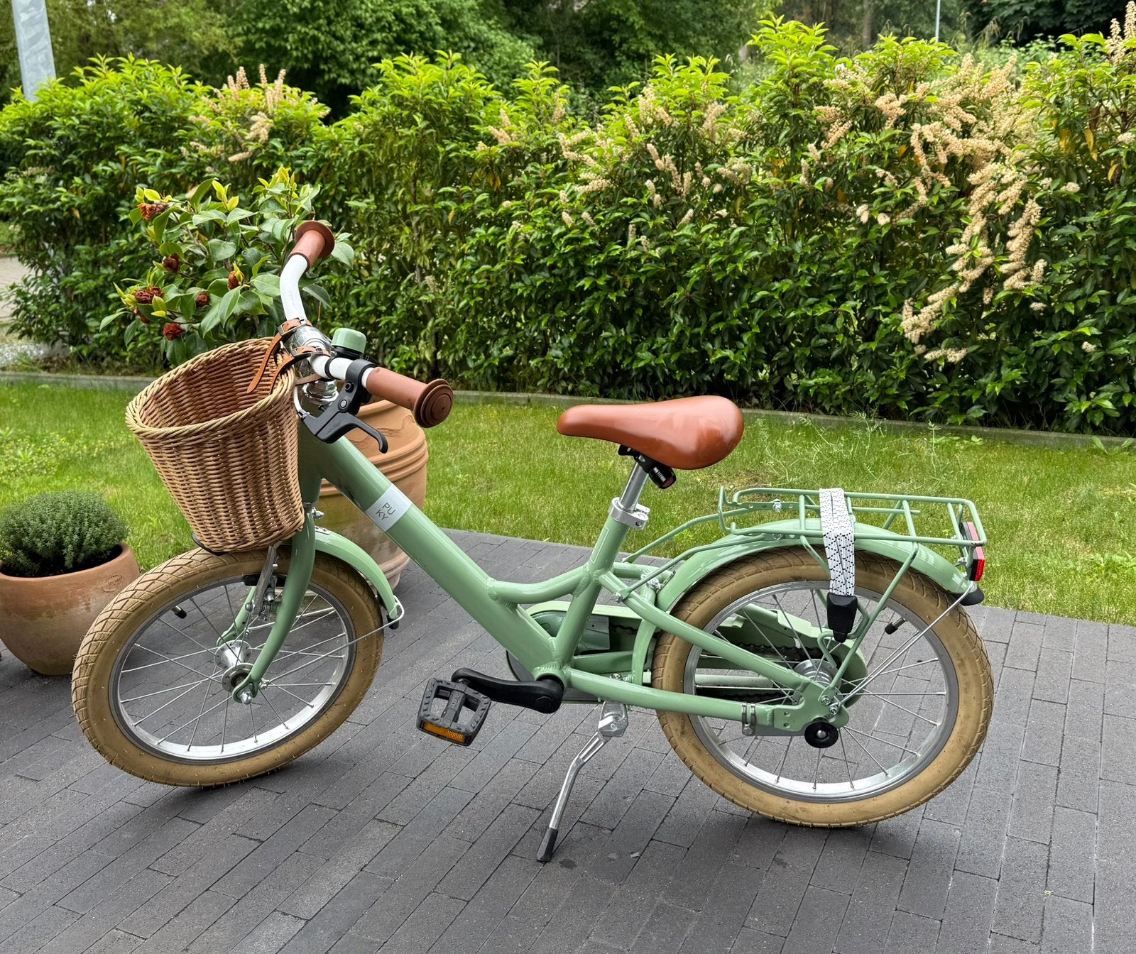 Puky Kinderfiets 16 inch in retro groen, Ophalen, Zo goed als nieuw, Terugtraprem, 16 tot 20 inch