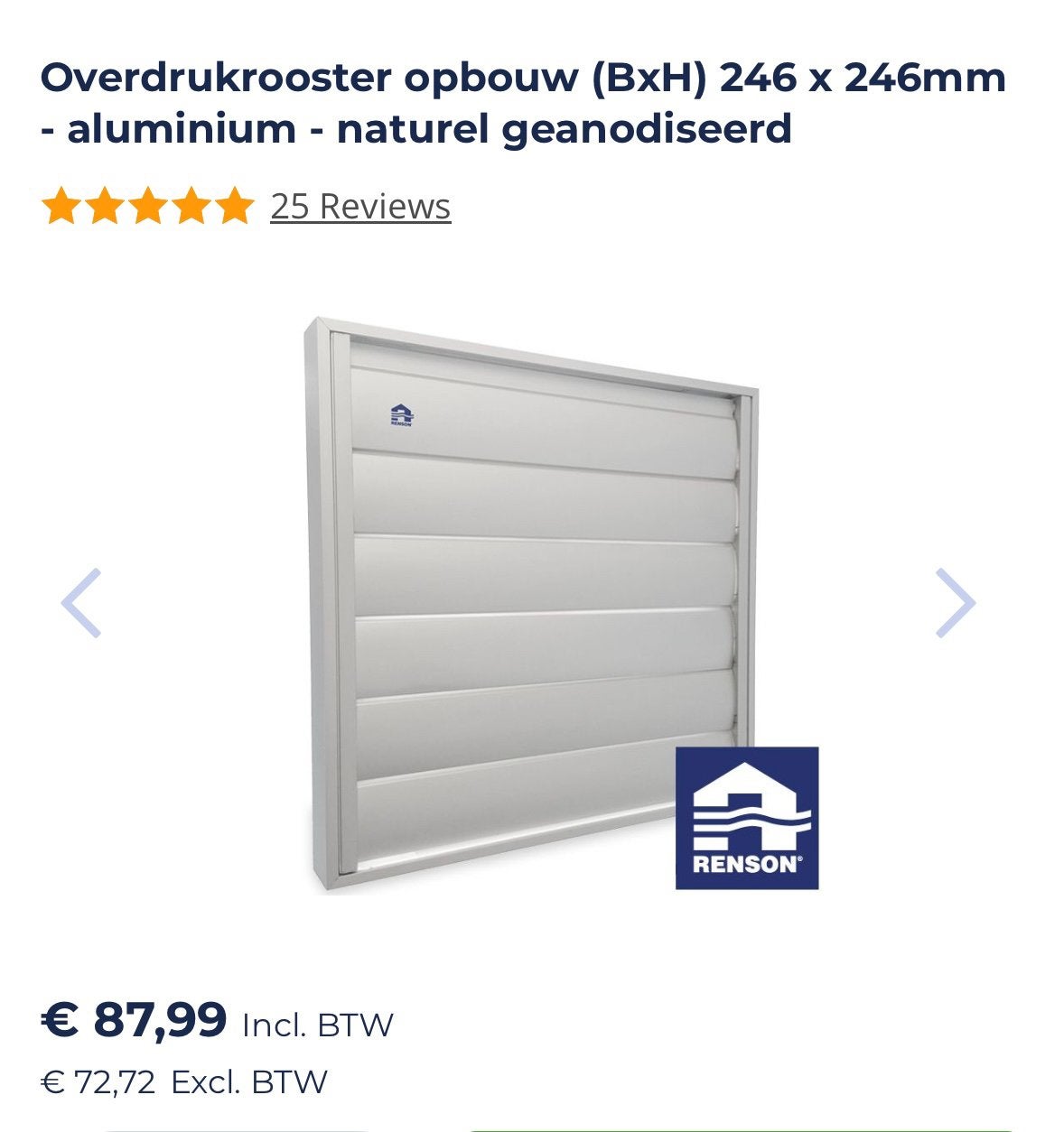 Rooster Renson nieuw, Ophalen, Nieuw
