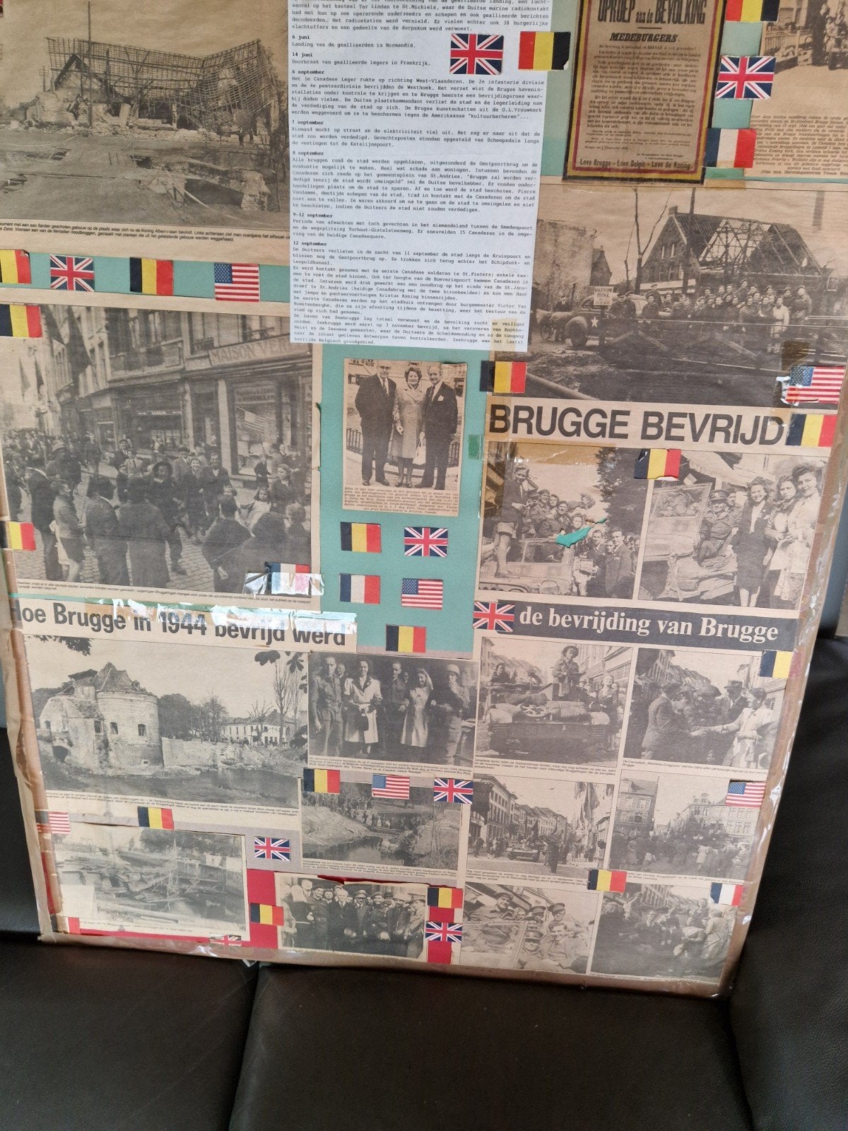 Bevrijding Brugge 1944 op karton zie beschrijving, Ophalen