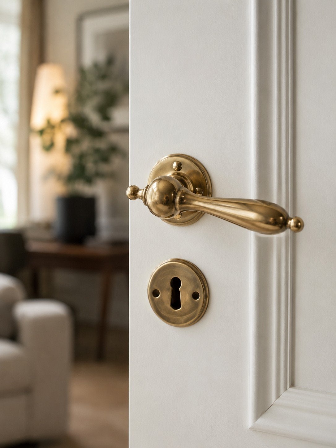 6 paires de poignées de porte de style Biedermeier, Enlèvement ou Envoi, Utilisé, Cuivre ou Laiton, Loquet ou Poignée