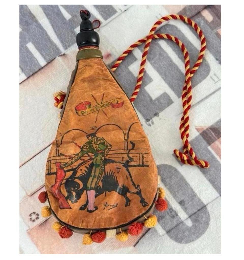 Sac Boto en cuir Spain 1970 Sac à vin et à eau Espana, Antiquités & Art, Enlèvement ou Envoi