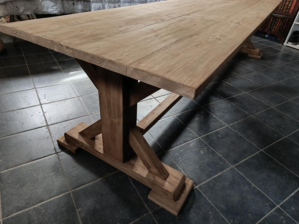 Mooie grote landelijke kloostertafel 320x90, Huis en Inrichting, Ophalen, Gebruikt, Landelijke