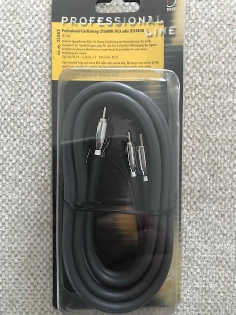Dietz 23362  -  2 kanaals RCA-cable – 1,50m, Auto diversen, Autospeakers, Nieuw, Ophalen of Verzenden