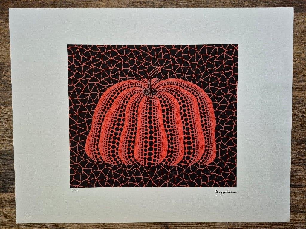 Yayoi Kusama Litho 50x65 cm handtekening druk & certificaat, Antiek en Kunst, Ophalen of Verzenden