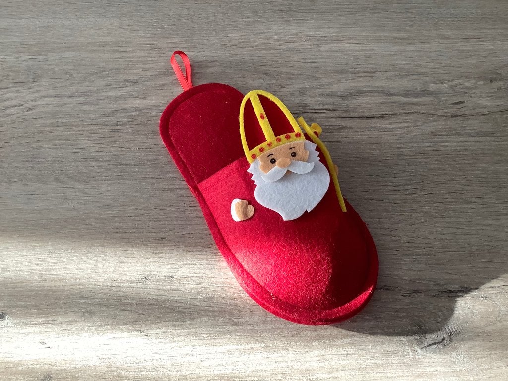 Sinterklaas pluche vul schoentje (27 cm), Diversen, Ophalen of Verzenden, Zo goed als nieuw