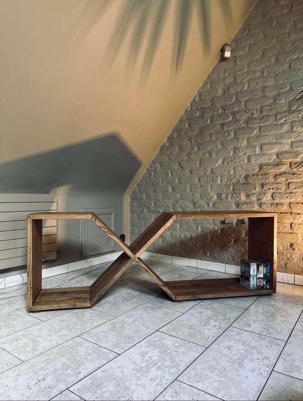 Console Dialma Brown – Style industriel et vintage, Ophalen, Zo goed als nieuw