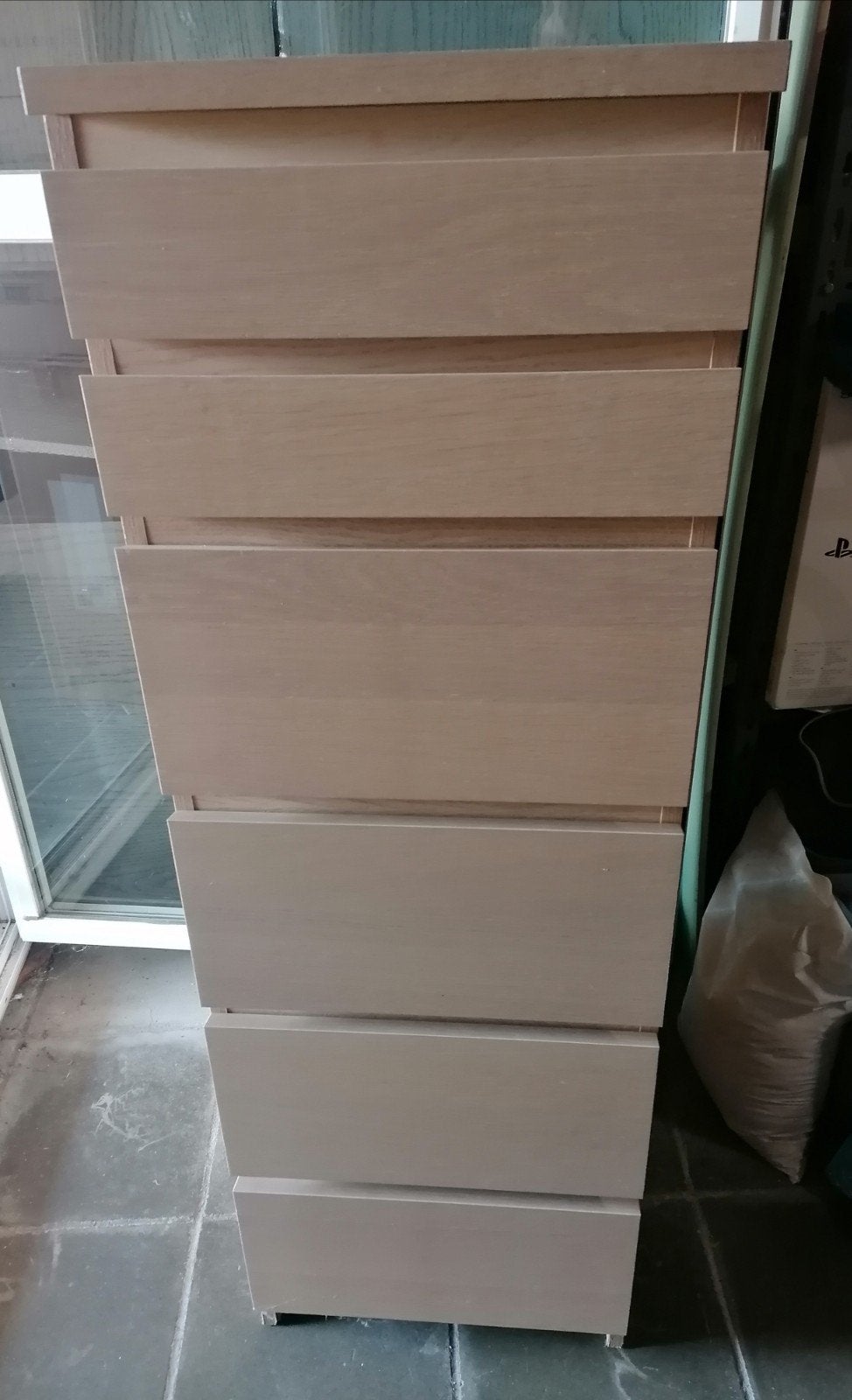 Ikea Malm kast, 6 schuiven + spiegel, Enlèvement