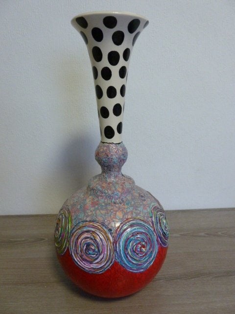 Keramiek vaas Waldie Van Wetten 50cm , kunstvaas!, Antiek en Kunst, Ophalen