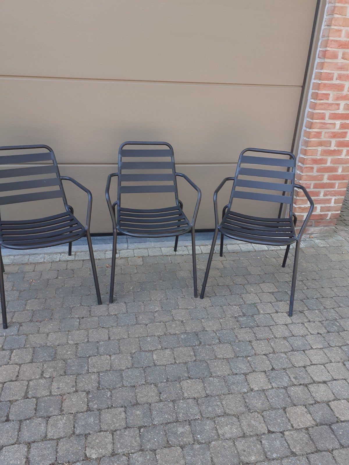 terrasstoelen, Tuin en Terras, Tuinstoelen, Ophalen, Gebruikt, Metaal, Stapelbaar