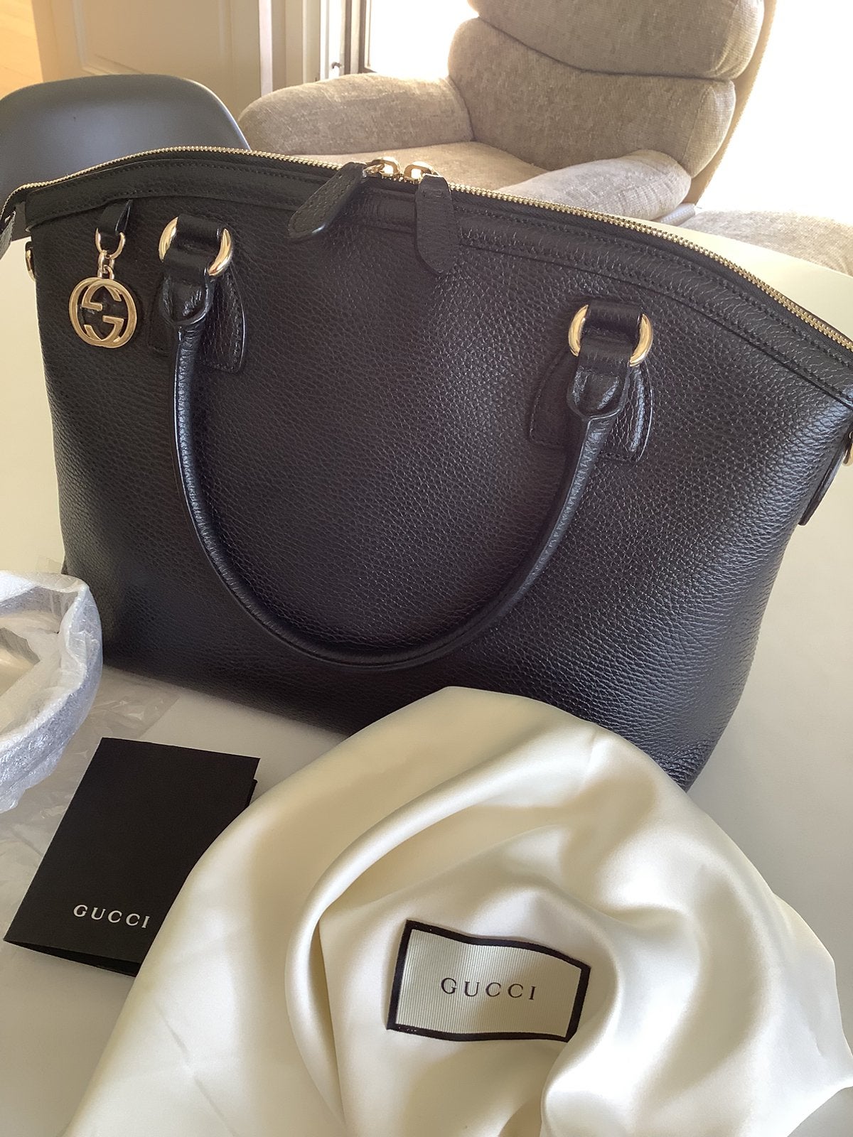 Handtas Gucci, Ophalen of Verzenden, Zo goed als nieuw, Zwart, Handtas