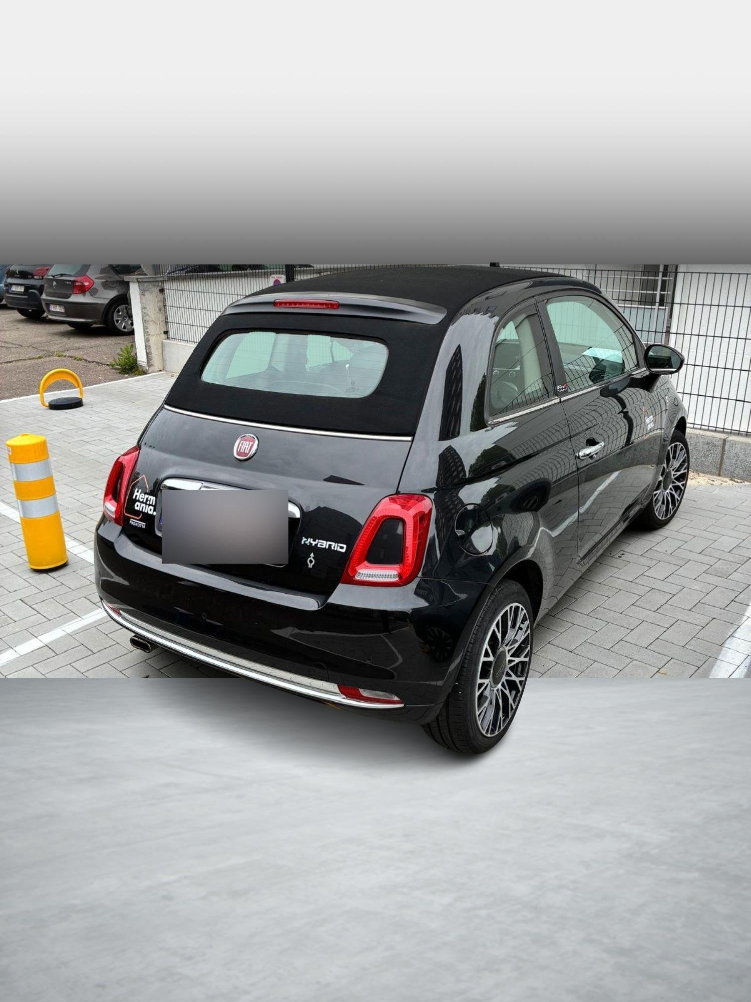Fiat 500C 1.0 Hybrid 70 Lounge, Voorwielaandrijving, Gebruikt, Zwart, Cabriolet