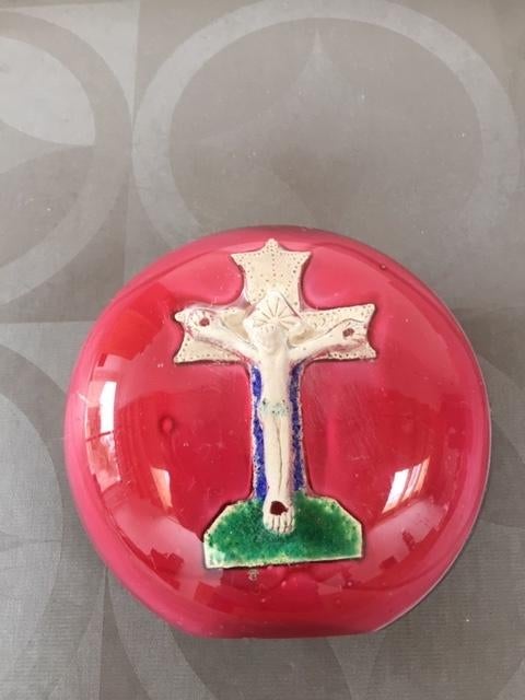 Antieke presse-papier met crucifix, Collections, Enlèvement, Utilisé, Autres types, Christianisme | Catholique