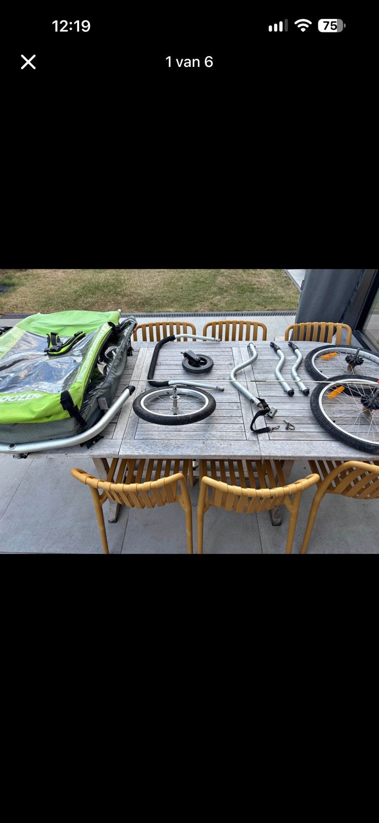 Mooi fietskar merk Croozer voor 2 personen met toebehoren, Ophalen, Zo goed als nieuw
