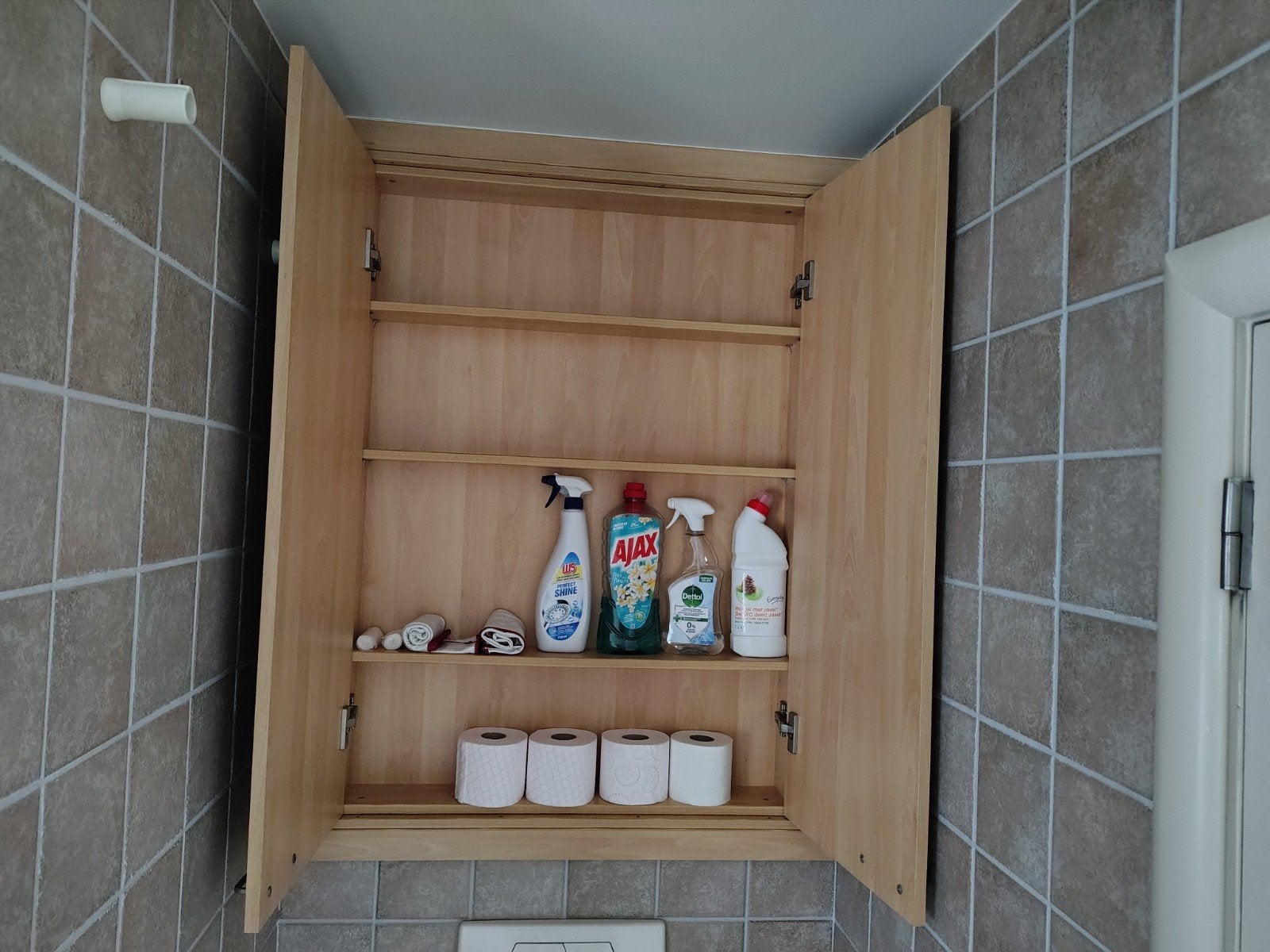 Inbouw toiletkast in beuk melamine, Huis en Inrichting, Ophalen, Gebruikt