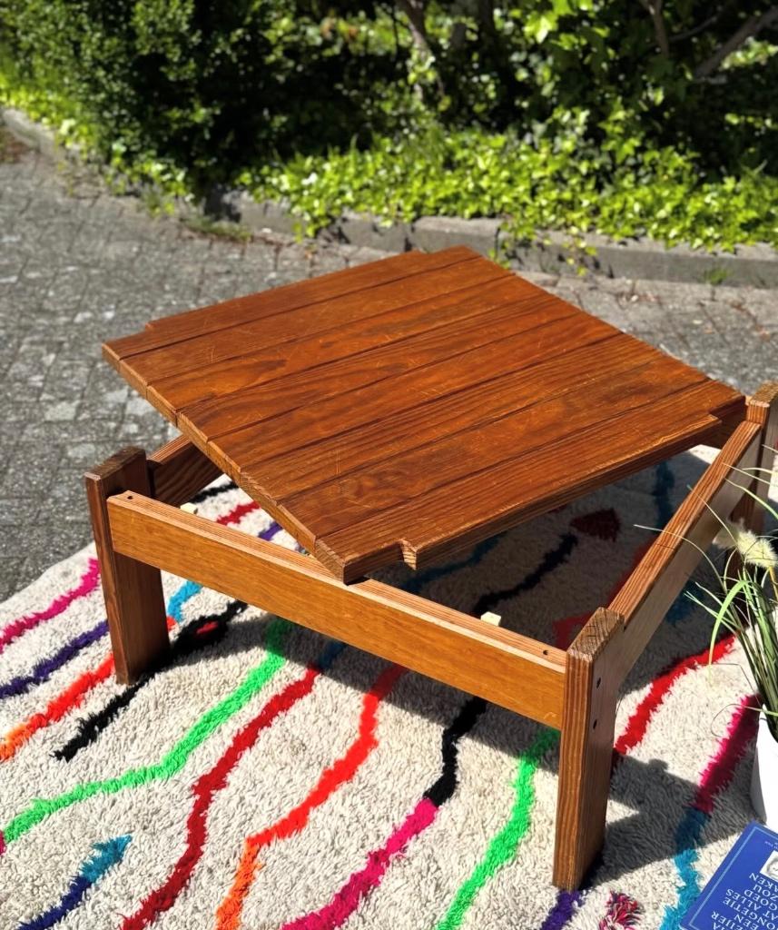 Vintage salontafel jaren 70, Ophalen, Grenenhout