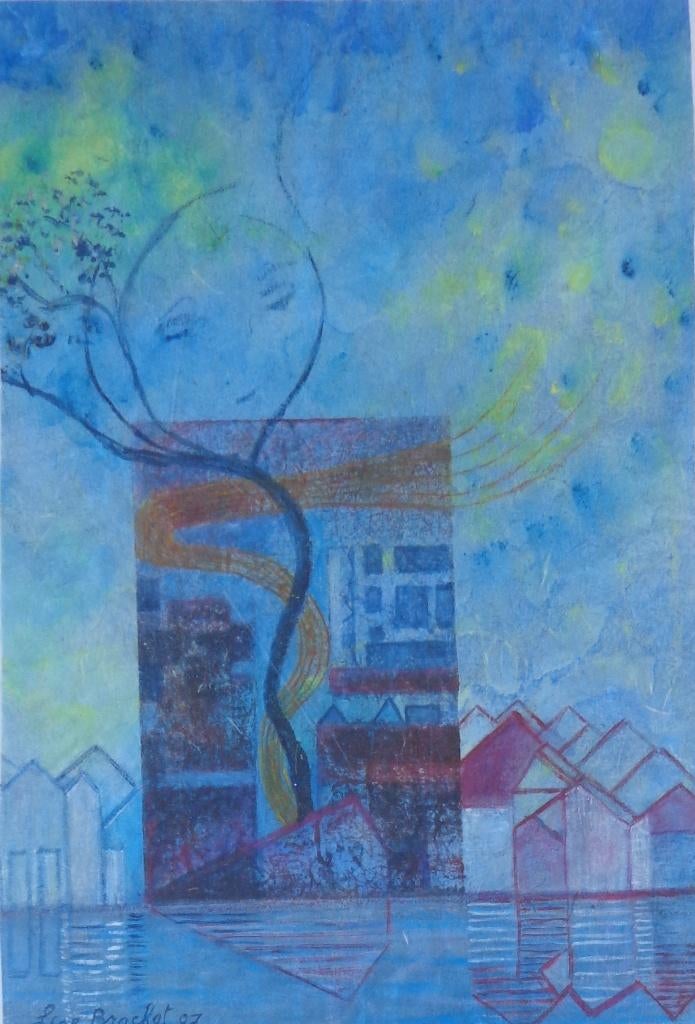 LISE BRACHET / HARMONIES / ORIGINEEL WERK / 70x50cm / KADER, Antiquités & Art, Art | Peinture | Moderne, Enlèvement ou Envoi