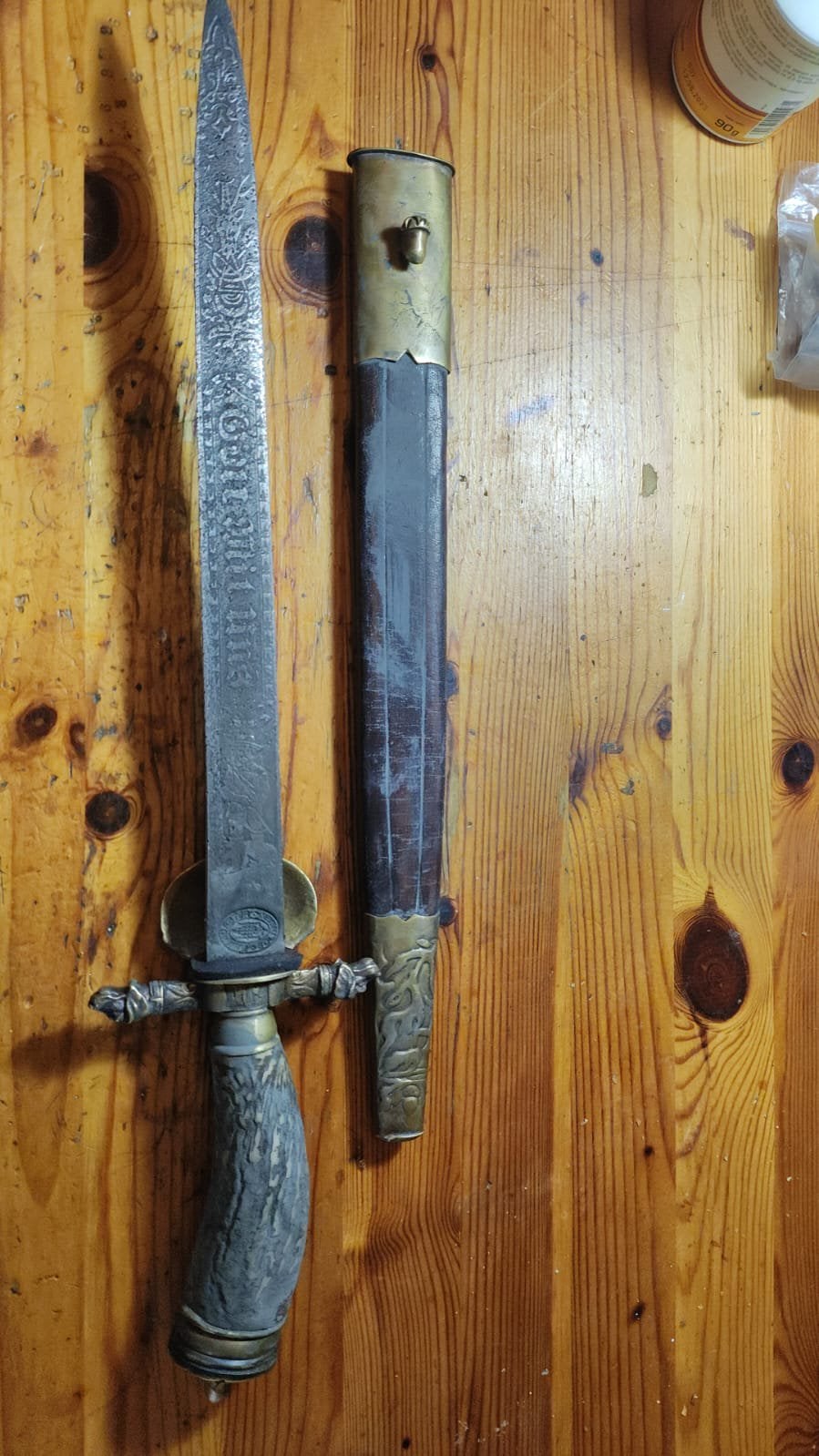 Duitse Solingen-kordelas met opschrift “Gott mit uns”, Verzamelen, Militaria | Algemeen, Ophalen of Verzenden, Landmacht, Mes of Dolk
