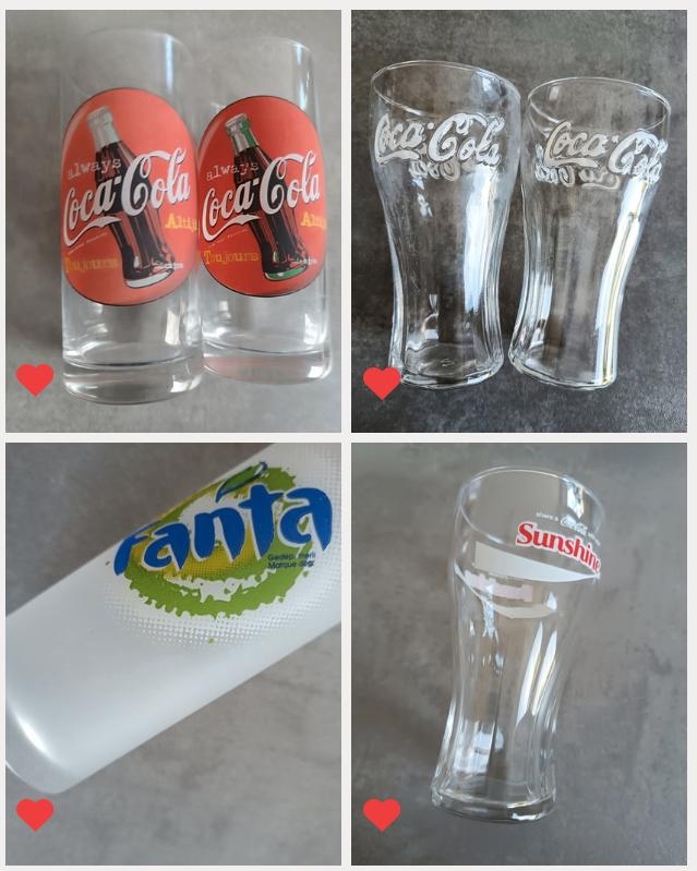 Lot 6 Verres Coca-Cola & Fanta Vintage Collector, Enlèvement ou Envoi
