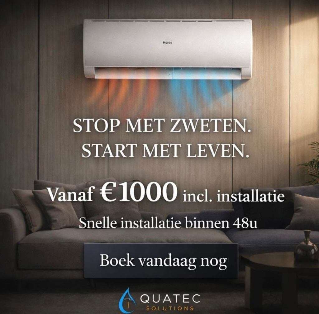 Airco Installatie - SNEL EN PROFESSIONEEL, Ophalen, Minder dan 30 cm, Overige typen, Nieuw