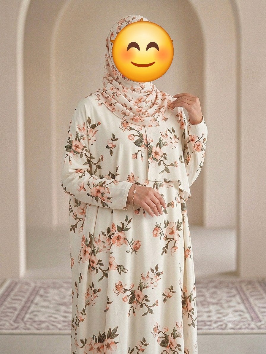 robe de prière taille unique avec voile intégré. Coton, Kleding | Dames, Ophalen, Maat 42/44 (L), Nieuw, Onder de knie