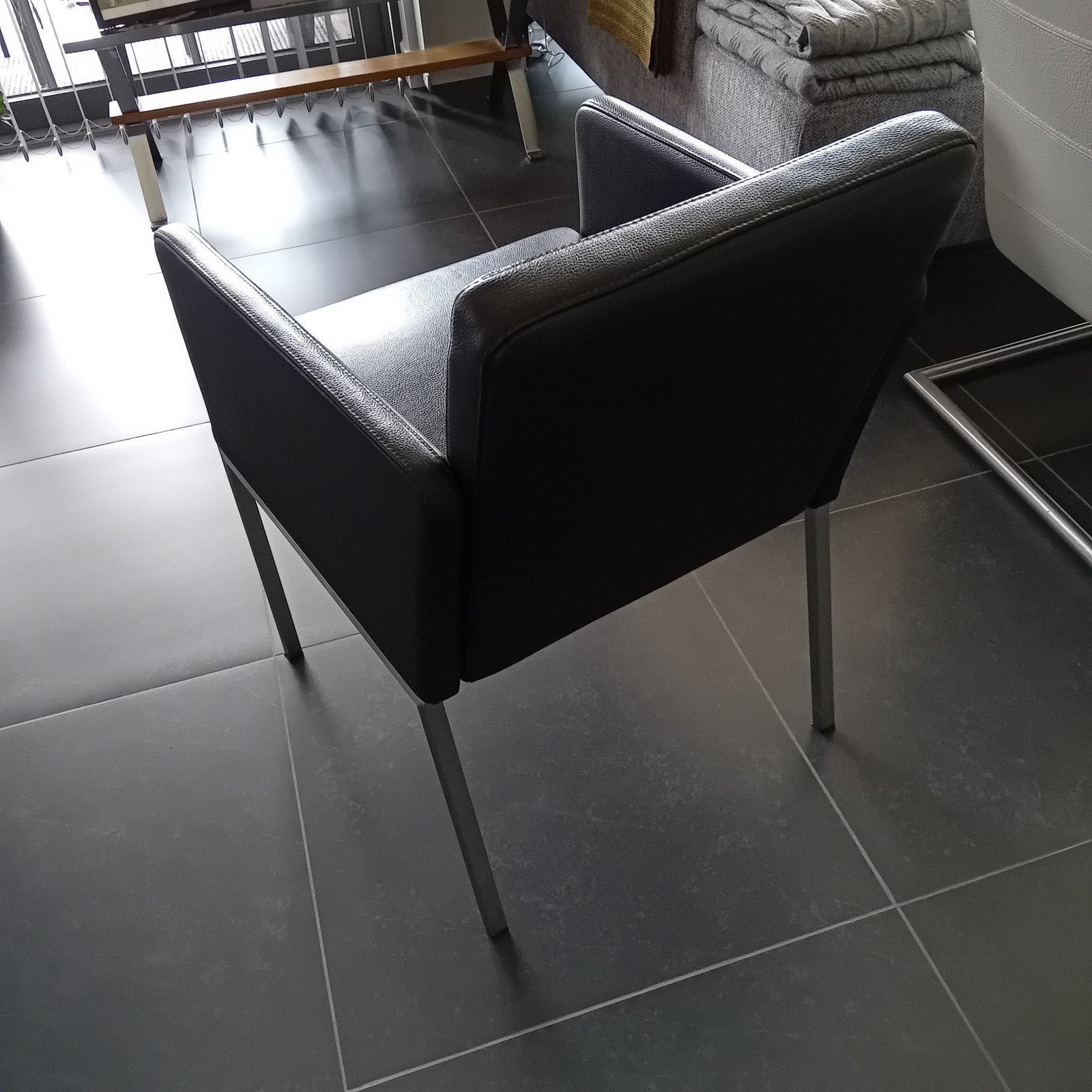 4 lederen living stoelen 200euro, Huis en Inrichting, Ophalen, Leer, Zo goed als nieuw, Vier