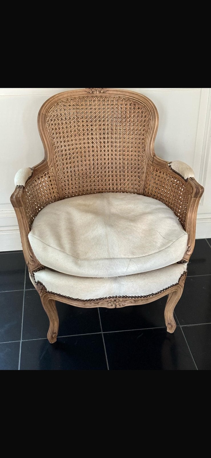 Antiek Club zetel style Louis XV gerestaureerde, Maison & Meubles, 75 à 100 cm, Bois, Comme neuf, Enlèvement