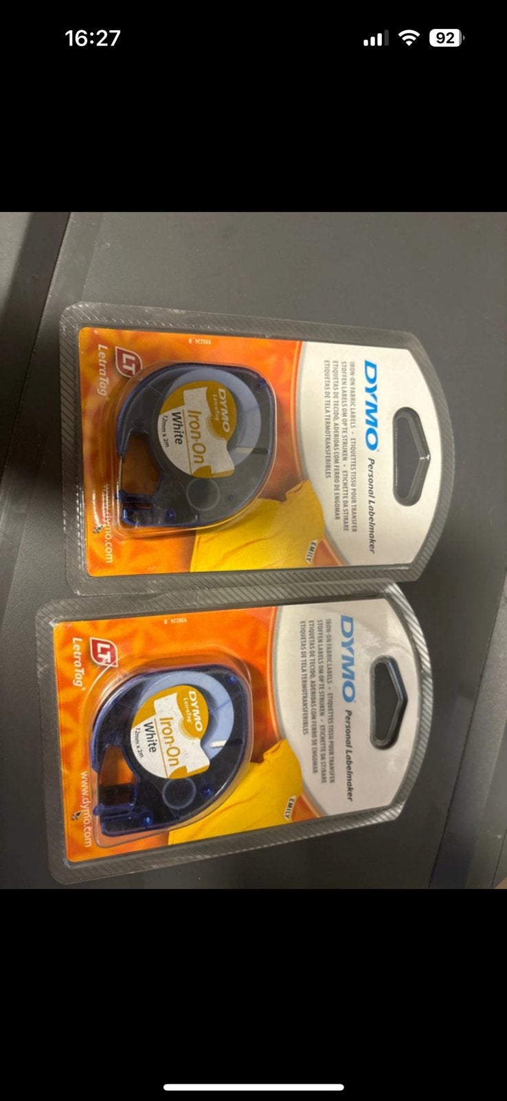 2 dymo iron on label, Informatique & Logiciels, Étiqueteuses, Enlèvement ou Envoi, Neuf, Étiquette en bande