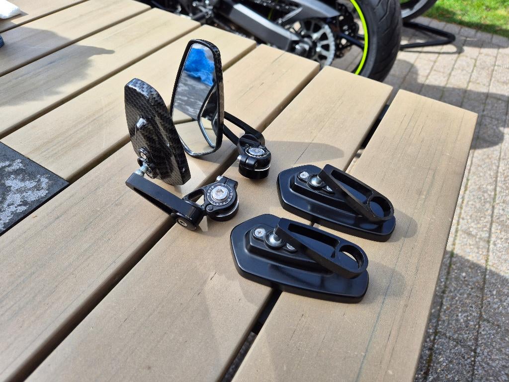 Bar end M8 adaptor Puig + spiegeltjes, Ophalen, Gebruikt