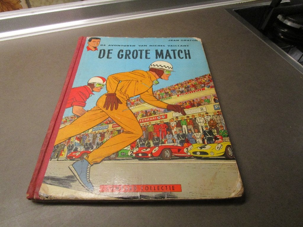 Michel Vaillant - De grote match - HC - 1959 - 1e druk, Boeken, Stripverhalen, Gelezen, Jean Graton, Eén stripboek, Ophalen of Verzenden