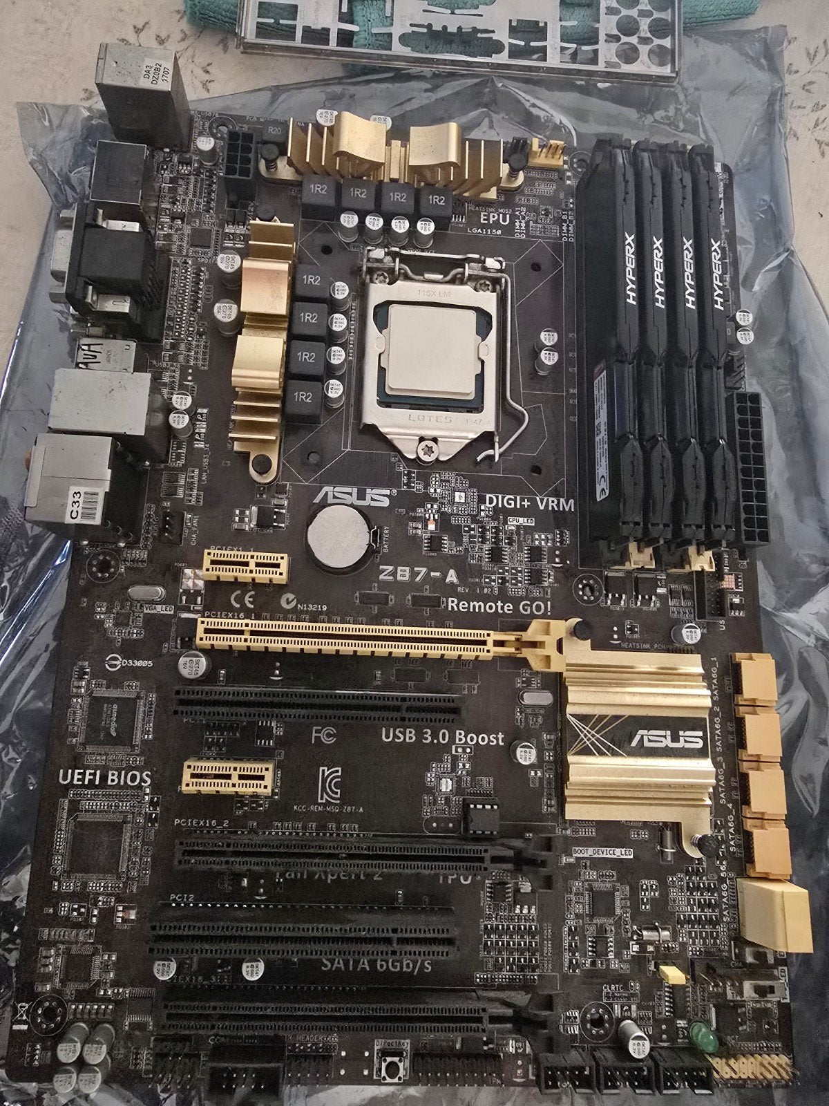 ASUS Z87-A + Intel i5-4590 + 32GB Kingston 1600mhz, Computers en Software, Gebruikt, DDR3, Ophalen of Verzenden, LGA 1150