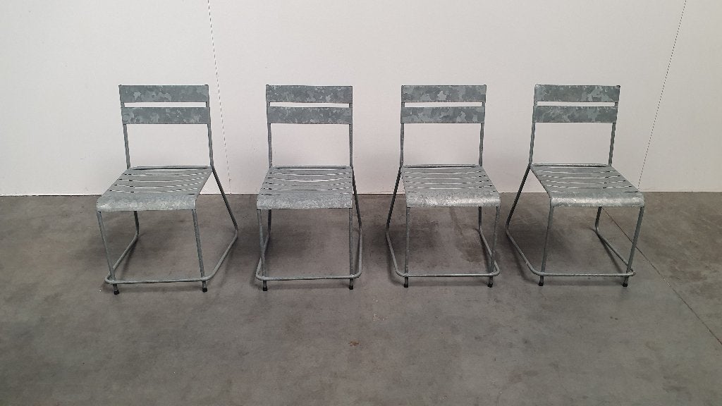 vintage stapelbare design stoelen tuin verzinkt, Antiek en Kunst, Ophalen