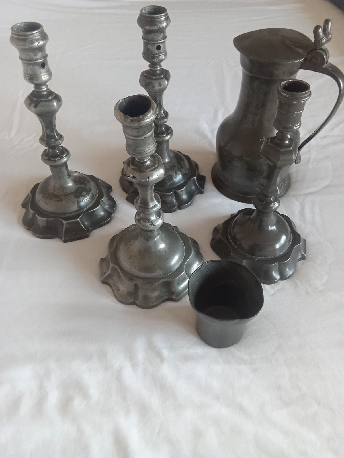 mooie collectie 18e eeuws tin, Antiek en Kunst, Antiek | Tin, Ophalen of Verzenden