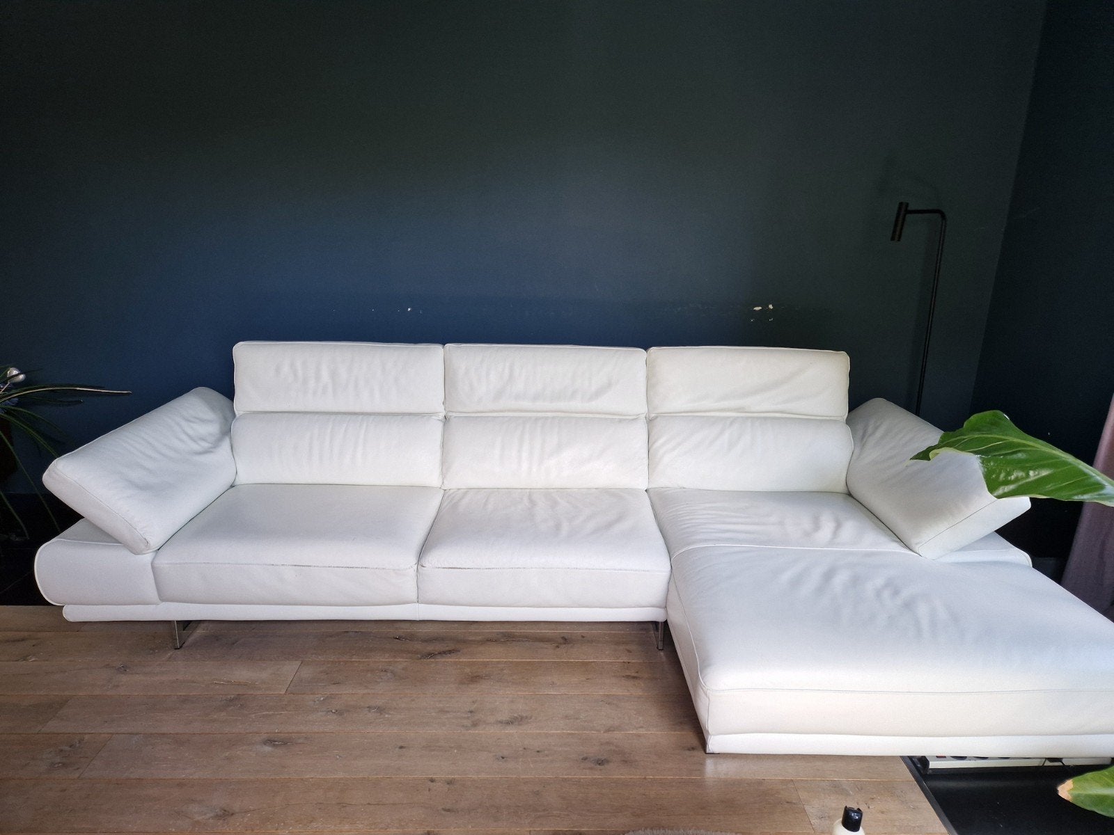 Natuzzi design hoekzetel in wit leder, Ophalen