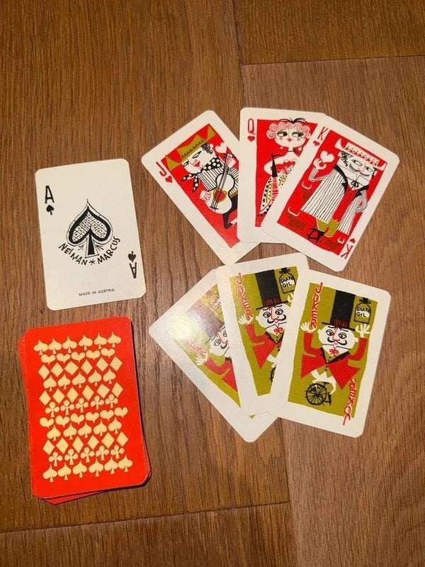Jeu de cartes Neiman Marcus Piatnik 1961 Far West cowboys, Enlèvement ou Envoi, Comme neuf, Carte(s) à jouer