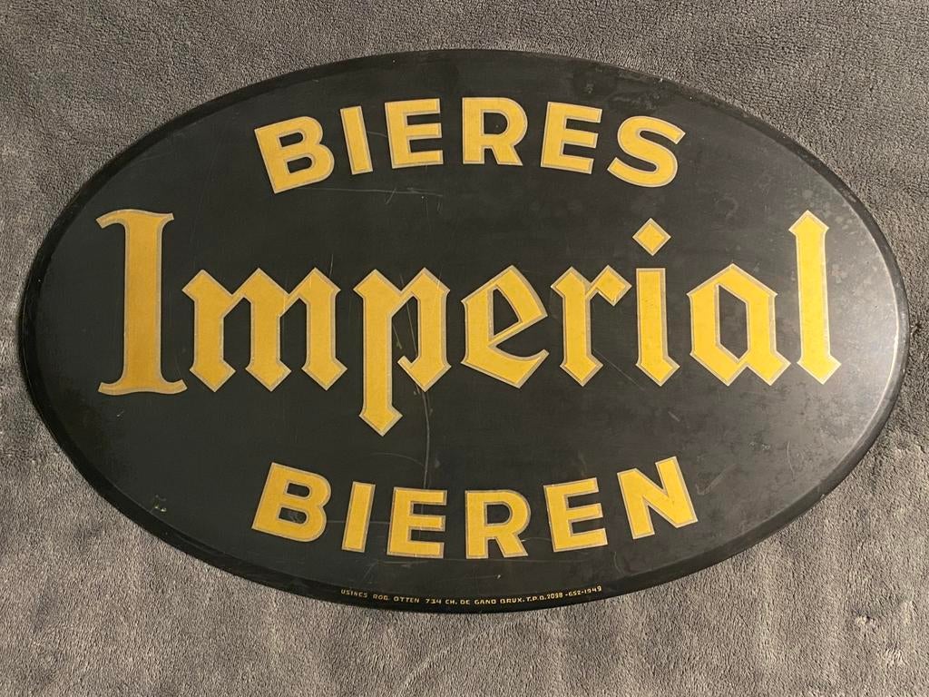 1949 - Reclamebord Imperial bieren, Ophalen, Zo goed als nieuw, Reclamebord