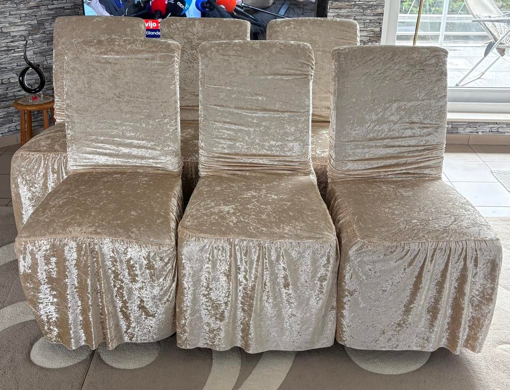6 Eetkamerstoel met wieltjes 120€ samen, Huis en Inrichting, Stoelen, Ophalen, Gebruikt, Leer, Vijf, Zes of meer stoelen