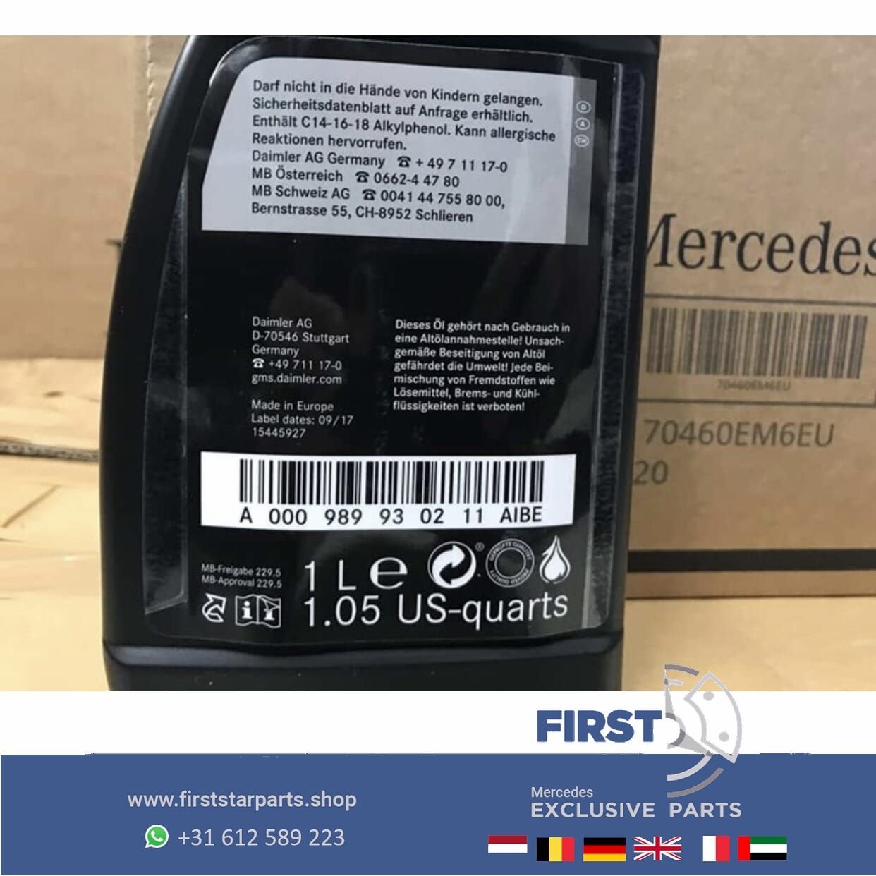 Mercedes MOTOROLIE AMG 1L A35 A45 A45S CLA35 CLA45 CLA45S C6, Auto diversen, Onderhoudsmiddelen, Ophalen of Verzenden, -, -, -